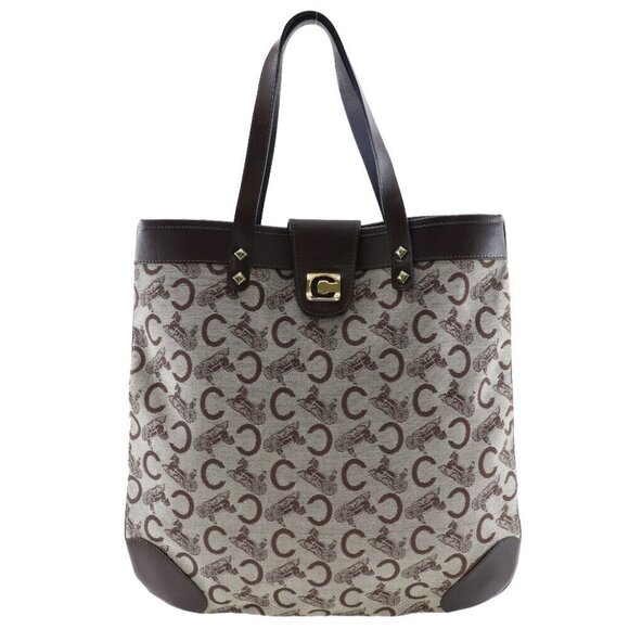 CELINE C Macadam Tote Bag Brown canvas Women - Picture 1 of 8